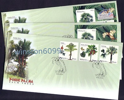 2009 Malaysia Palm Trees 3v & 2 Mini-Sheets incl Phila Korea Overprint  on 3 FDC - Image 1 of 4