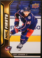 2022-23 22/23 Upper Deck NHL Firsts NF-14 Kent Johnson Blue Jackets ROOKIE