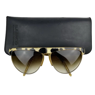 Samco Sunglasses Leopard Tortoise Print Womens W Case Vintage Made In Italy  - Image 1 of 4