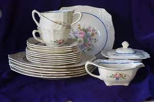 20 PC Lot SALEM BRIAR ROSE CHINA Serving Bowl Cups Saucers Sugar Creamer - Picture 1 of 12