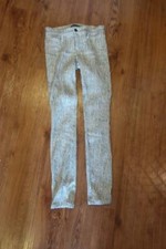WOMENS GENETIC DENIM SHANE CHERISH CREAM GOLD BLACK METALLIC TWEED JEANS 24 *