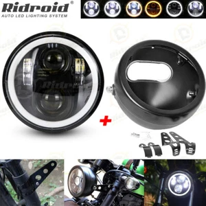5.75" LED Headlight w/ Housing Bucket For Honda Shadow VT 600 750 1100 VTX 1300 - Bild 1 von 24