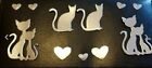 ?? Die Cut Card Shapes Card Making Cats & Hearts Various Metallic Colours Choose