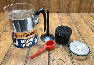 Vintage Maxwell House Coffee Glass Percolator 6 cups New w/labels - Picture 1 of 6