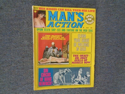 Man's Action Magazine JULY 1971 Adventure Pulp Rescued Tortured Lady Cover - Image 1 of 4