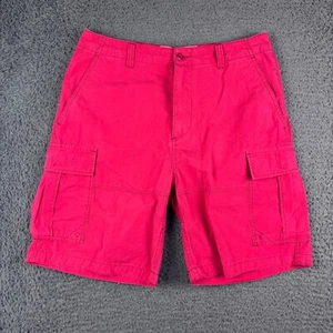 Ralph Lauren Cargo Shorts Mens W32 Red Rugby Pockets Cotton Chore Utility Summer - Picture 1 of 9