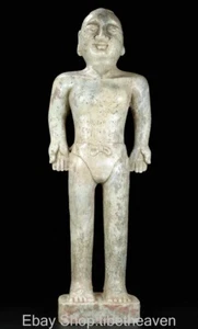 Estatua de personas de moxibustión con antojos de jade hetiano chino antiguo de 18,1" - Imagen 1 de 9