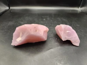 Pink Glass Slag Rock Two Pieces 2.4lb - Picture 1 of 5
