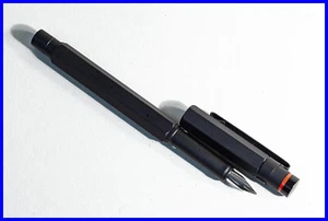 NOS 1990s Rotring NEWTON 600 fountain pen in matt BLACK with MEDIUM steel nib - Picture 1 of 6