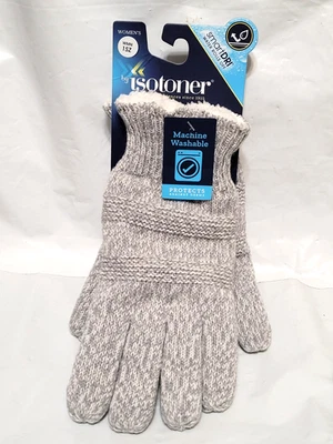 Guantes Isotoner SmartDri para mujer tejidos texturizados gris jaspeado forro Sherpasoft nuevos con etiquetas Foto 1 de 4