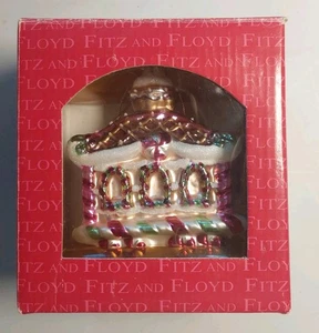 Fitz & Floys Candyland Tren Coche Vidrio Adorno de Navidad En Caja Og Vacaciones - Imagen 1 de 6