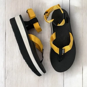 Teva Platform sandals black yellow ankle strap 9 - Picture 1 of 13