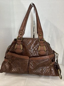 Jessica Simpson Medium Brown Faux Croc Alligator Purse Bag Tote - Picture 1 of 8