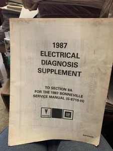 1987 Pontiac Electrical Diagnosis Supplement Bonneville - Bild 1 von 2