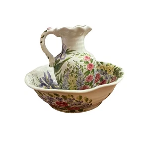 Heavenly Garden By Don Swanson For Dillard’s Bowl & Pitcher VTG Decorative - Picture 1 of 20