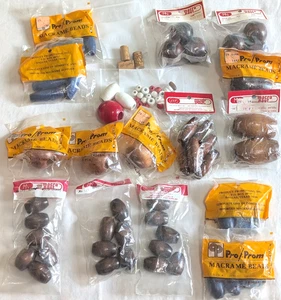 Menge 50+ Vintage Holz Makramee Perlen Macra Naut & Pro / Abschlussball im Paket - Bild 1 von 18