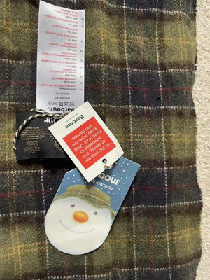 Bufanda Barbour muñeco de nieve para niños 100 % lana de cordero rara nueva con etiquetas - Imagen 1 de 4