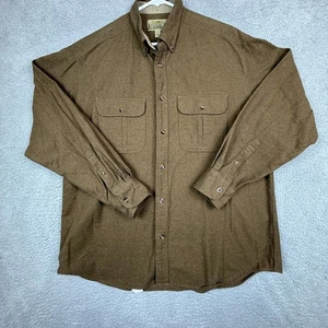 Cabela's Mens L/L Deerskin Soft Chamois Brown All Season Button Down Shirt - Picture 1 of 8