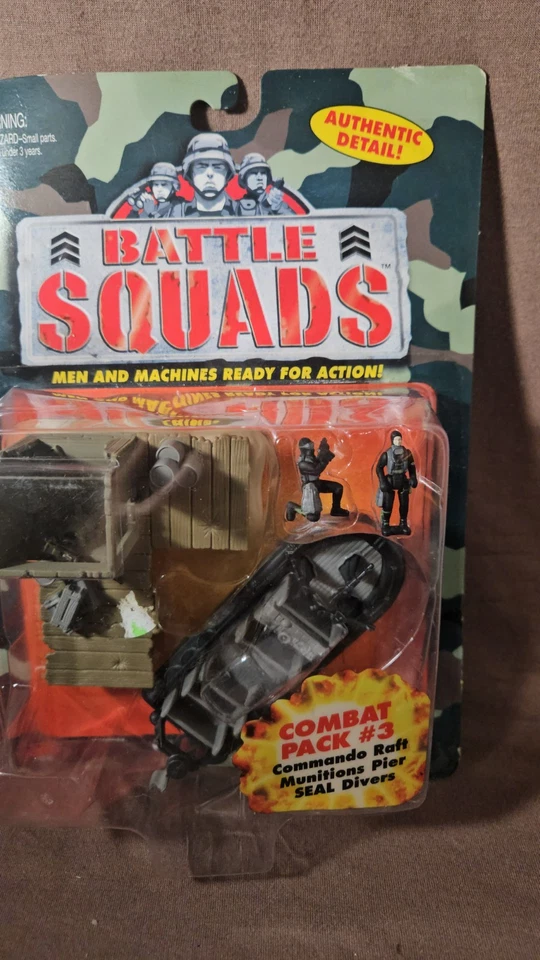 1997 Galoob BATTLE SQUADS COMBAT PACK#3 COMMANDO RAFT MUNITIONS PIER SEAL DIVER - Image 1 of 4