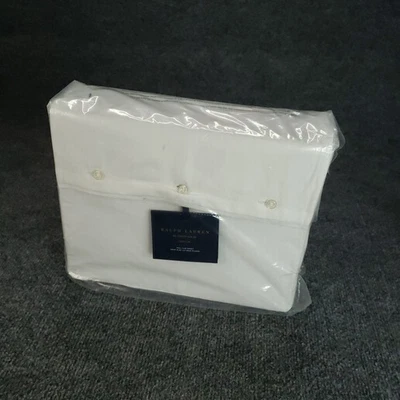 Ralph Lauren Linen Full Flat Sheet Solid Tux White Polo NEW - Image 1 of 4