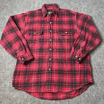 vtg 80s Field And Stream button up flannel shirt mens L work lumberjack Farm Red - Image 1 of 4