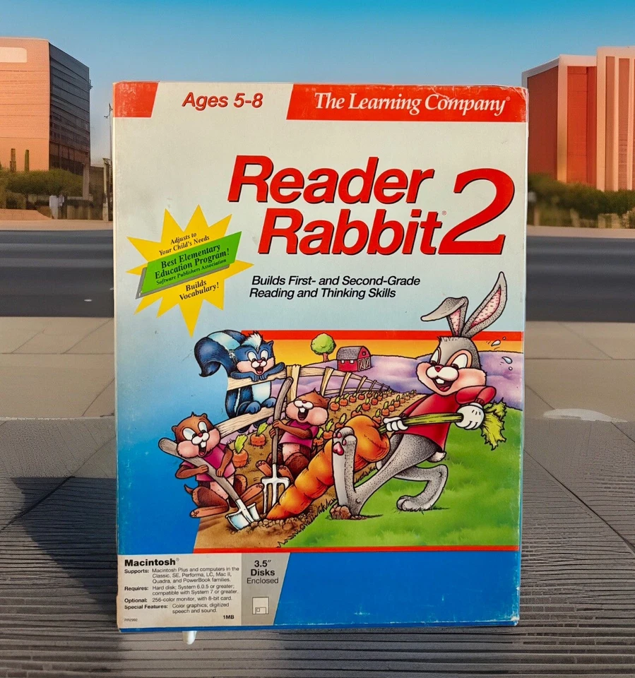 Reader Rabbit 2  Ages 5-8 Homeschool Vintage Mac Educational - Big Box 3.5” Disk - Image 1 of 3