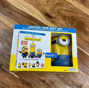 New Minions Limited Time Gift Set Blu-ray, DVD + 3 Mini Movies + Bottle - Picture 1 of 6