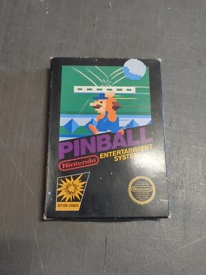 1985 NES Nintendo Authentic OEM Pinball Black Hang Tab Box CIRCLE SOQ NO GAME - Image 1 of 4