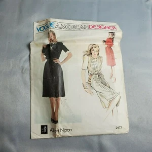Vintage Vouge American Designer Pattern 2473 Ladies Dress Belt Size 8 CUT - Picture 1 of 3