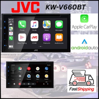 JVC KW-V660BT / 6.8" CD/DVD Multimedia Receiver CAR PLAY/ ANDROID AUTO BLUETOOTH - Image 1 of 4