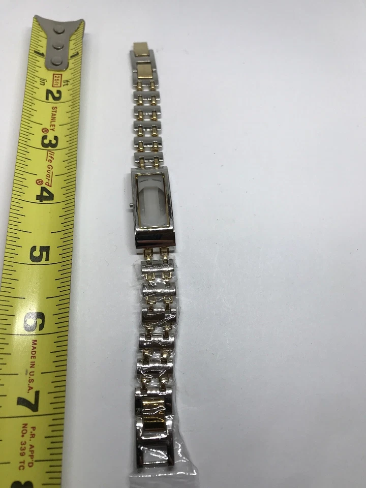 #T129# DKNY Watch Bracelet Full Band Links Case Crystal 2 Tone 12mm - Image 1 of 4