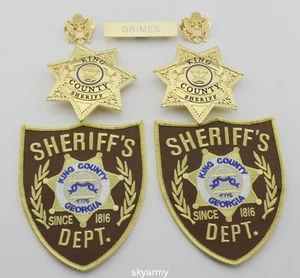 The Walking Dead King County Sheriff Abzeichen & Patches & Namensleiste & Kragenstifte - Bild 1 von 7