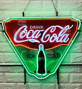 Drink Coca Cola Ice Cold Neon Light Sign 19"X15" Beer Lamp Bar Decor Windows - Picture 1 of 5