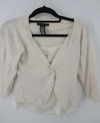 Apostrophe Small 3/4 Sleeve Twisted Front Layered Blouse - Image 1 of 4