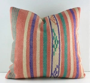 Funda Almohada Kilim Turca Decorativa Hecha a Mano 18x18 Algodón Kilim Sofá Cojín - Imagen 1 de 9