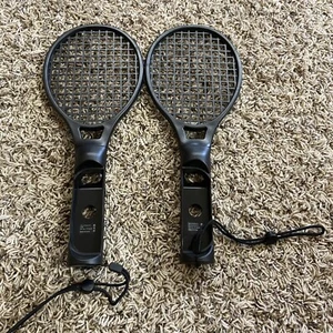 Lot Of 2 Nintendo Switch Tennis Rackets w/ Wrist Straps Item JYS-NS137 Black - Picture 1 of 5