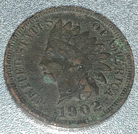 1902-P One Cent Indian Head Penny  Ca-19 Cover