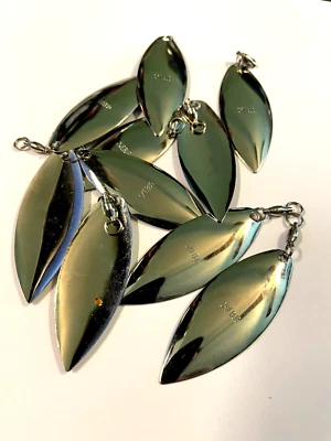 10ct. Níquel #5, hojas grandes de sauce. Piezas de cebo giratorio BB, bajo, lucio Foto 1 de 2