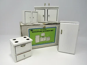 Vtg Chadwick Miller White Wooden Dollhouse Doll House Miniature Kitchen Set - Picture 1 of 6