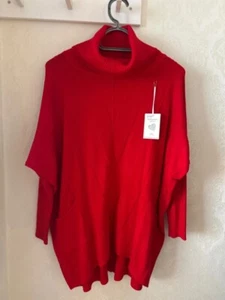 House Of Tweed - Red Cape Jumper one size BNWT - Picture 1 of 3