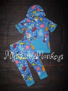 NEW Dr Seuss Cat in the Hat Hooded Sweatshirt Boys Boutique Outfit - Picture 1 of 4