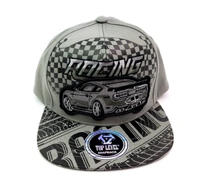 Top Level Racing Mens One Size Gray Embroidered Adjustable Snapback Cap Hat - Picture 1 of 8