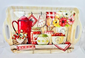 Melamine Tray Farm Home Essentials Double Handled Platter Tray 18x11in Picnic - Picture 1 of 4