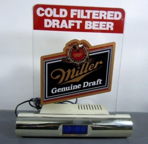 Miller High Life Originale Bozza Birra Illuminazione Bar Insegna & Orologio Registro Topper - Foto 1 di 4
