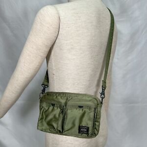 Sac bandoulière Yoshida Porter Tanker sac taille nylon vert sauge