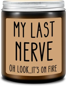 Funny My Last Nerve Candle - Unique Birthday Gifts for Women, Mom, BFF, Sister - Picture 1 of 12