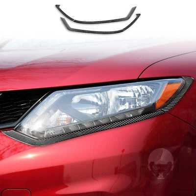 Carbon Fiber Headlight Eyebrow Cover Trim for Nissan X-Trail 2013-2021 4pcs  Foto 1 de 4