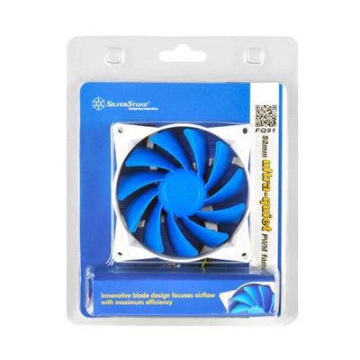 Silverstone SST-FQ91 92mm x 92mm x 25mm Blue Blade Silent PWM Fan, PWM 4Pin - Image 1 of 4