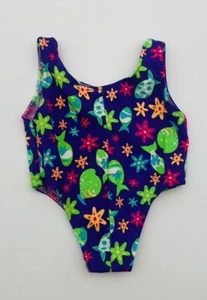 Costume intero Build A Bear con stampa colorata pesci e stelle marine viola e rosa - Foto 1 di 2