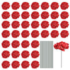 Silk Hydrangea Flowers, Red Artificial Flowers for Wedding 64 Set